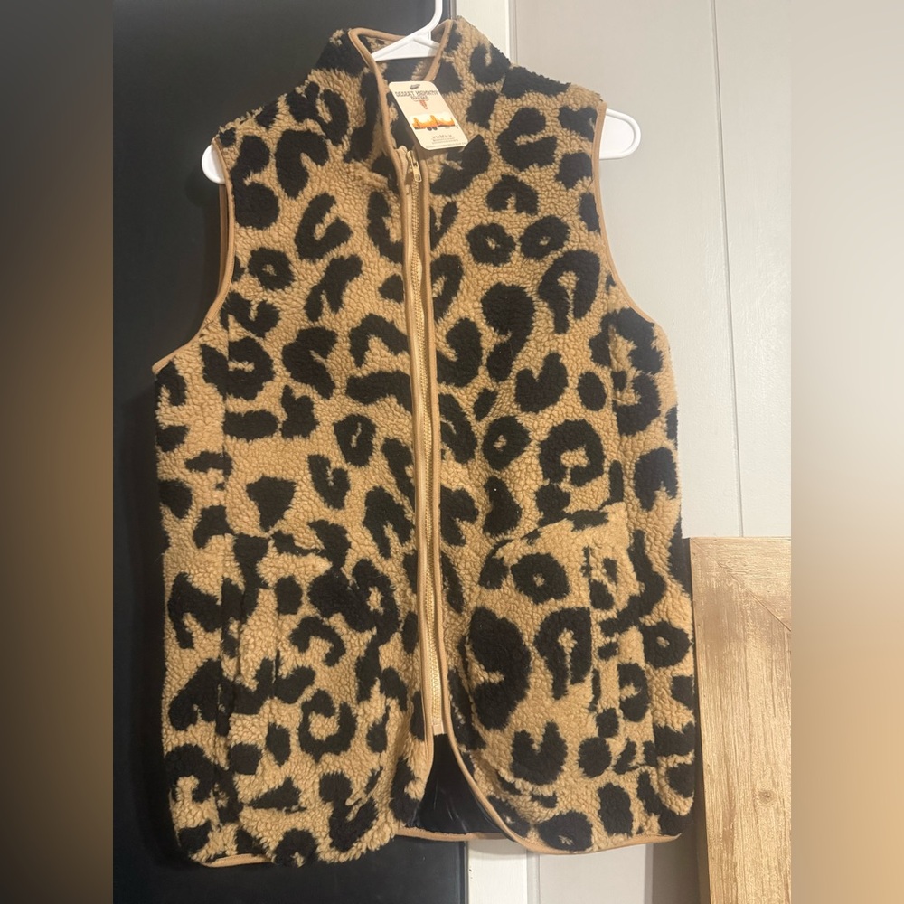 Leopard Print Fleece Vest